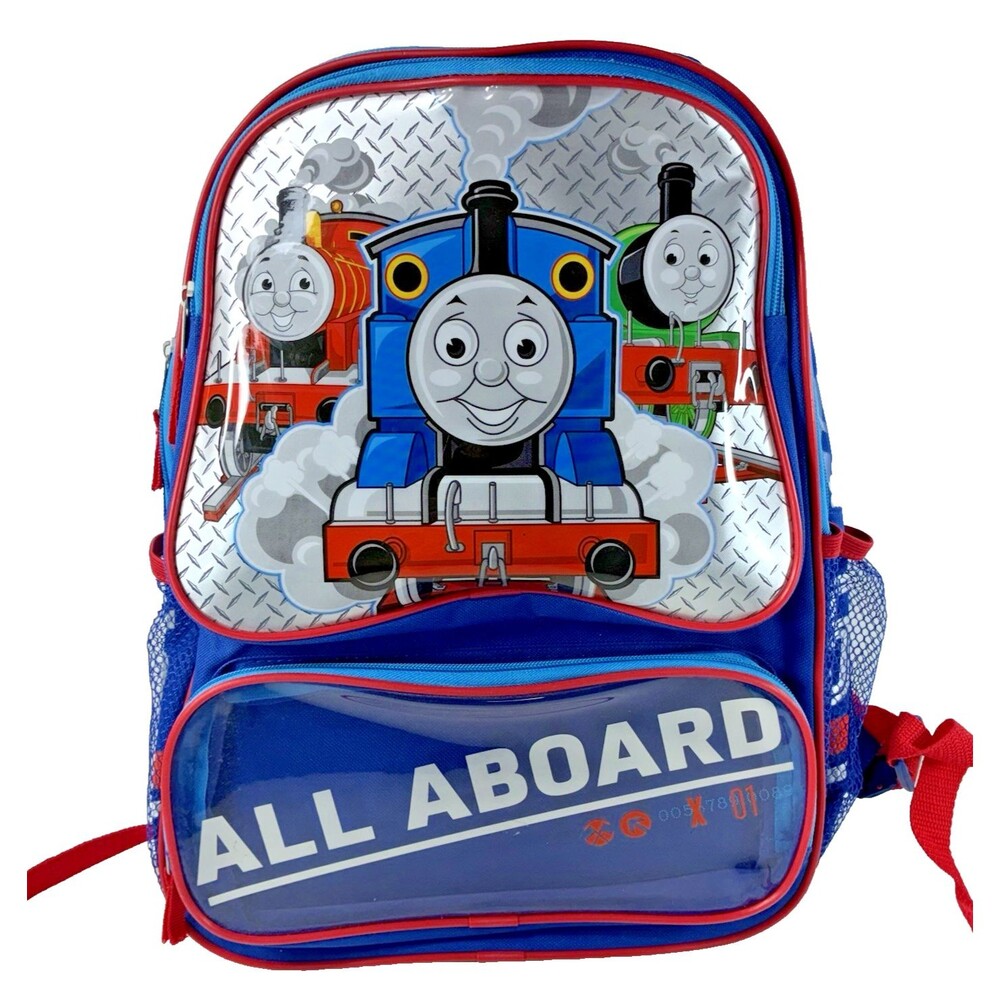 Thomas and Friends "ALL ABOARD" Blue and Red Childs Backpack